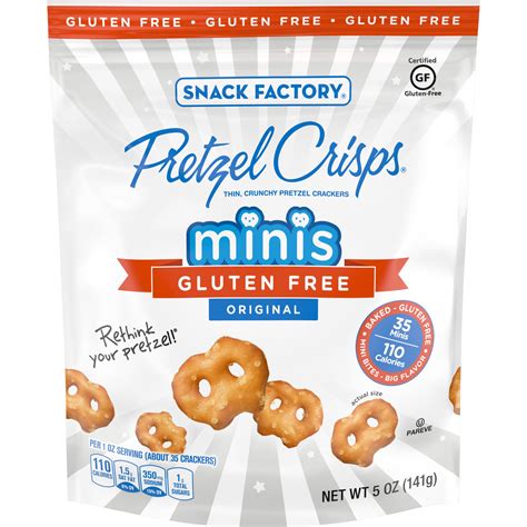 Snack Factory Pretzel Crisps Gluten Free Minis Original Flavor 5 Oz