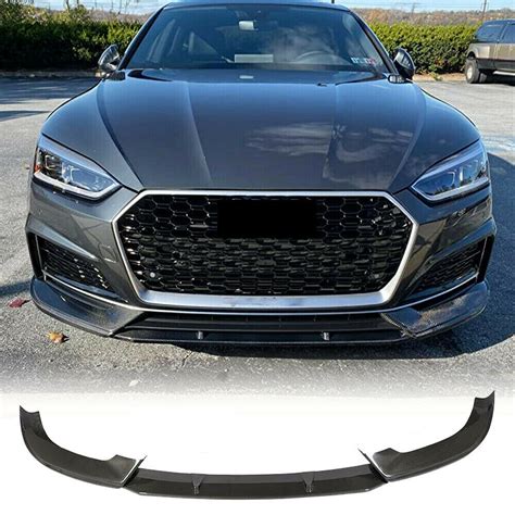 Carbon Fiber Front Bumper Lip Chin Spoiler Fit For Audi A B Sline S