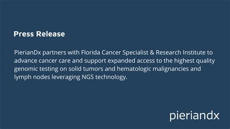 Pierian Partners With Florida Cancer Specialists And Research Institute