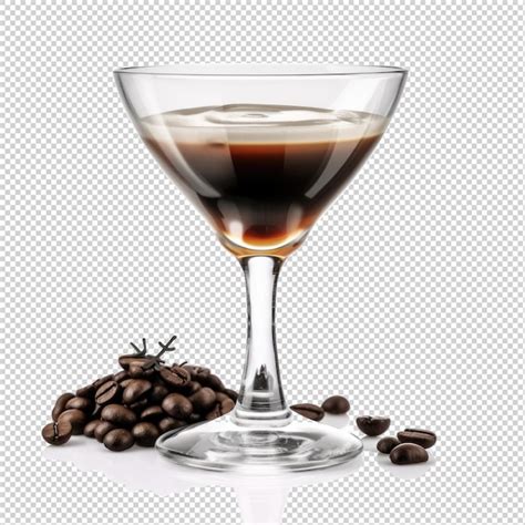 Cóctel espresso martini aislado sobre fondo transparente ai generativa