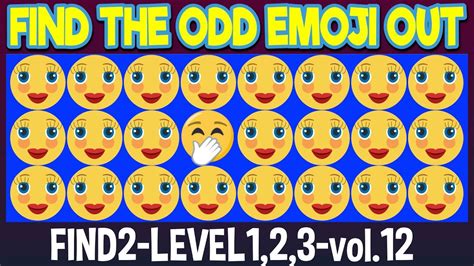 Find THE ODD EMOJI OUT FIND2 Level 1 2 3 Vol 12 Emoji Puzzle Quiz Find