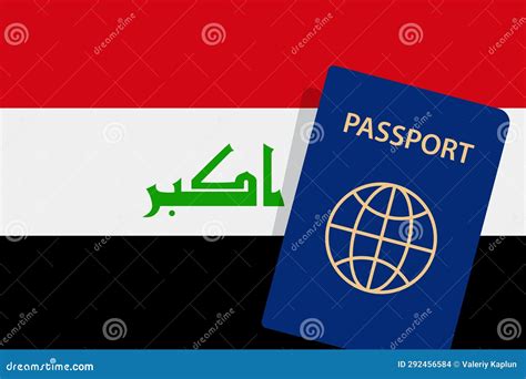 Iraq Passport Iraq Flag Background Vector Illustration Stock Vector