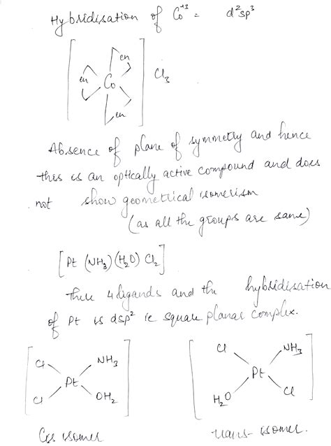 Why Co En 3 Cl3 Donot Show Geometrical Isomerism And Why Pt NH3