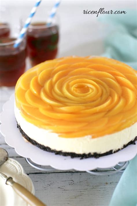 How To Make No Bake Peach Cheesecake Recipe Rice N Flour