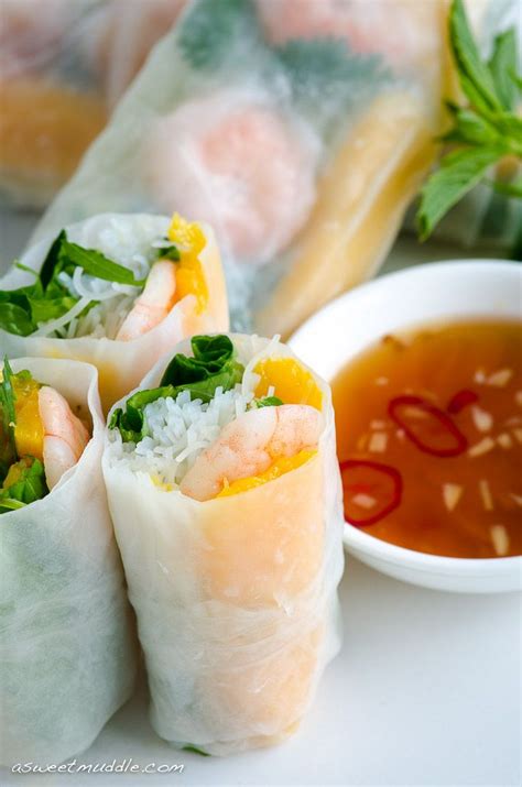 Vietnamese Spring Rolls With Prawn And Mango Recipe Recipes Food