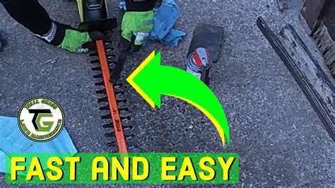 How To Sharpen And Clean Hedge Trimmer Blades Fast And Easy Youtube