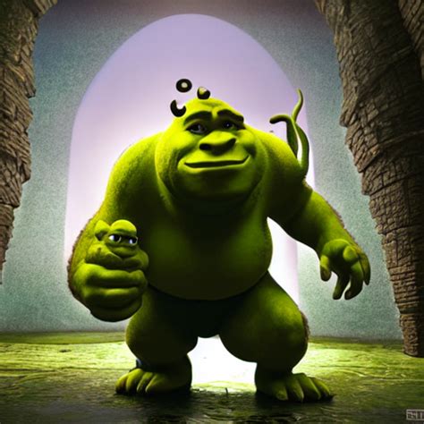 KREA AI - Shrek as gigachad, tentacles, octane render, 3d di...