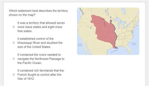 Which Statement Best Describes The Territory Shown On The Map It Was A