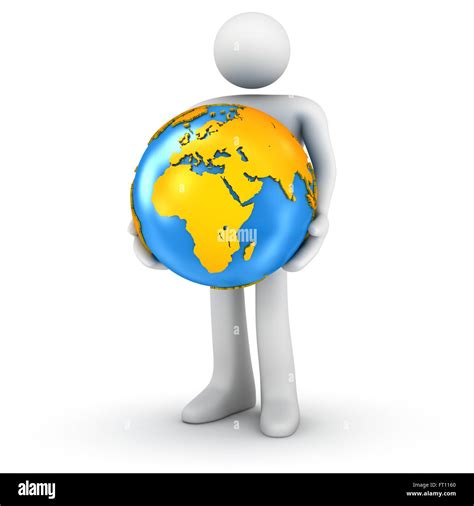 Man Holding Globe Stock Photo Alamy