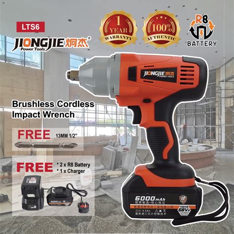 Jiongjie Lts Cordless Impact Wrench Set Brushless V Lithium Battery