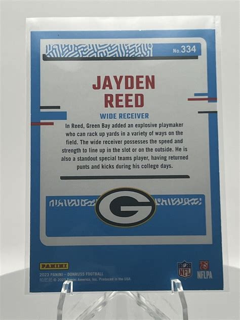 Jayden Reed Panini Donruss Rated Rookie Rc Green Bay Packers