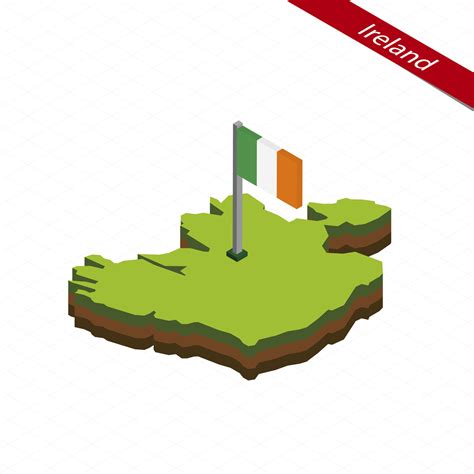 Ireland Isometric map and flag. Vector Illustration. 27391102 Vector ...