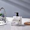 Zccz Soap Dispenser With Sponge Holder Marble Look Liquid Hand And