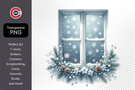 Cozy Snowy Window Scene Graphic by c.kav.art · Creative Fabrica