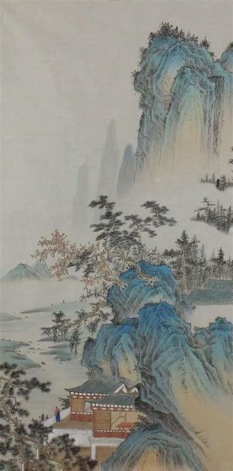 Hand Painted Extra Large Vertical Chinese Landscape Painting Original