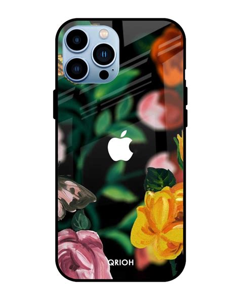 Buy Floral Printed Premium Glass Cover For IPhone 13 Pro Max Impact