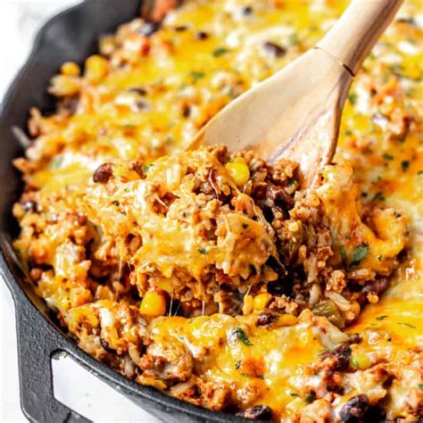 Cheesy Taco Skillet With Rice Delicious Little Bites