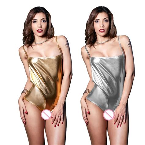 Buy New Sexy Women Faux Leather Shiny Jumpsuits