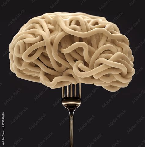 Pasta Brain On A Fork Stock Illustration Adobe Stock