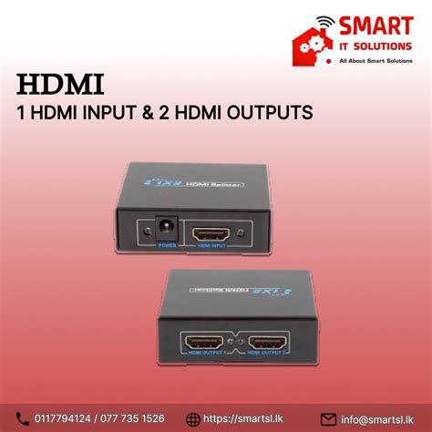 HDMI SPLITTER 2 PORT 1 HDMI INPUT & 2 HDMI OUTPUTS - Smart IT Solutions