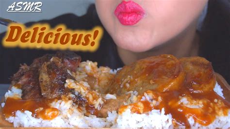 Salisbury Steak Baked Steak With Rice Asmr Eating Sounds Youtube