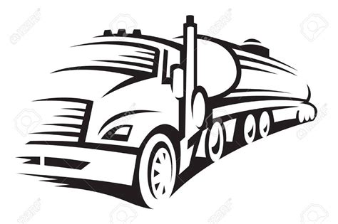 Trucking Clipart Free Monochrome Illustration Fuel Truck Free Clip Art