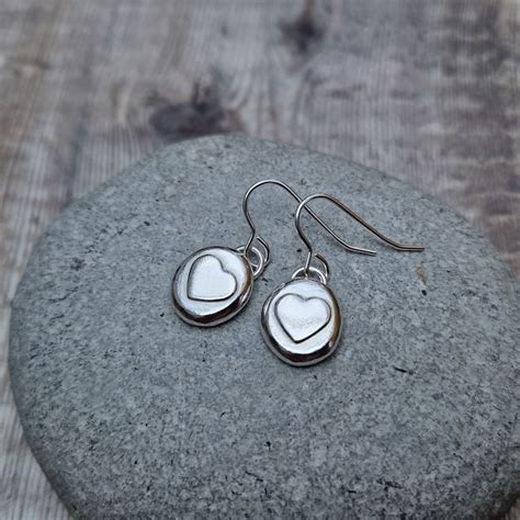 Heart Earrings Silver Earrings Earrings Sterling Silver Etsy