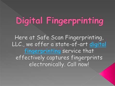 Ppt Digital Fingerprinting Powerpoint Presentation Free Download Id12183393