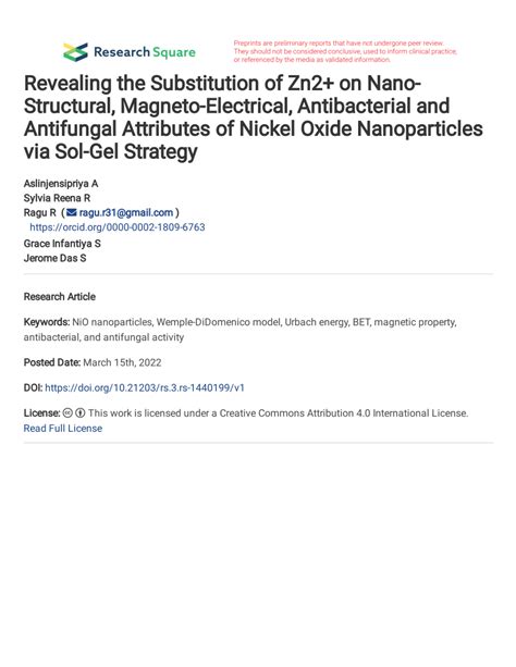 PDF Revealing The Substitution Of Zn2 On Nano Structural Magneto