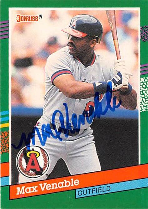 Max Venable autographed baseball card (California Angels) 1991 Donruss #510