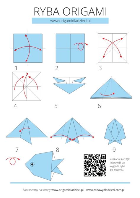 Prosta Ryba Origami Tutorial Origami Dla Dzieci