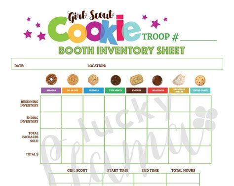 Abc Cookie Booth Tally Sheet With New Cookie Etsy Abc Cookies Girl