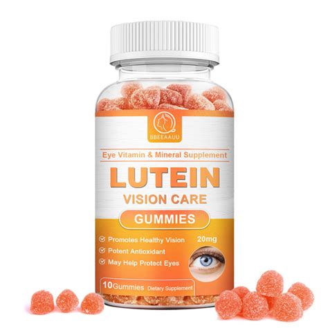 60 Eye Vitamins Eye Care Lutein Gummies Chewable Supplement Corn