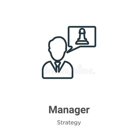 Outline Manager Vector Icon Isolated Black Simple Line Element