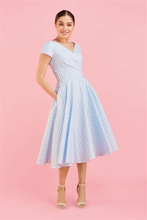 Dresses Hourglass Gingham Cotton Swing Dress