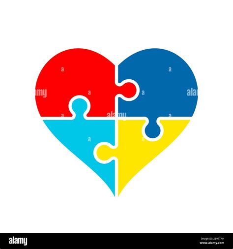 Heart Shape Made Of Puzzle Pieces Colorful Jigsaw Puzzle Heart Autism