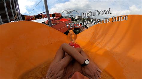 Bešeňová Yellow Water Slide Kamikaze 360 VR POV Onride YouTube