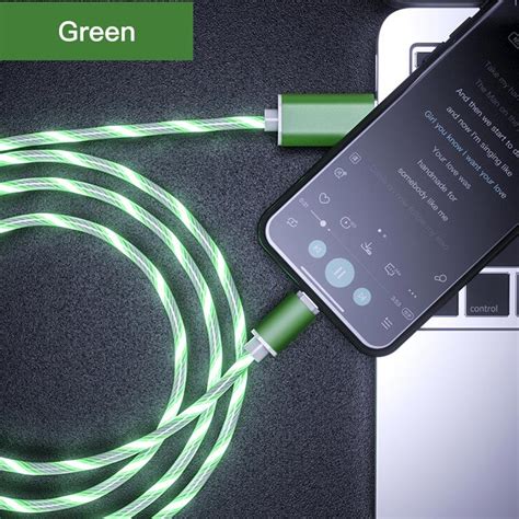 Cheap Led Glow Flowing Magnetic Charger Cable Luminous Lighting Fast