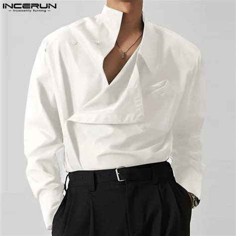 Incerun Chemise Irr Guli Re Manches Sulfpour Homme V Tement D Contract