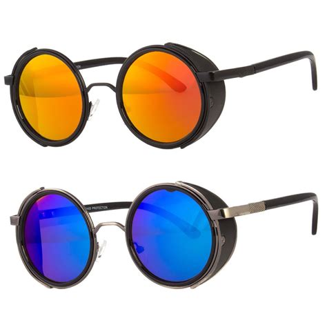 Vintage Retro Mirror Round Sun Glasses Goggles Steampunk Punk Sunglasses Ebay Mens