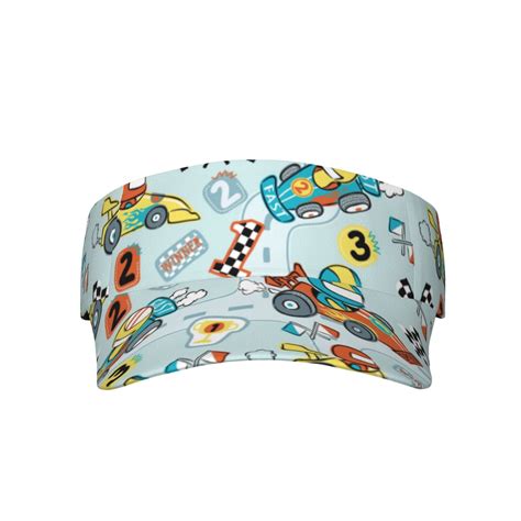 Lukts Cartoon Car Racing Sun Sports Visor Adjustable Cap For Men Women