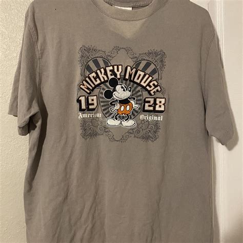 Disney Mens Grey And Orange T Shirt Depop