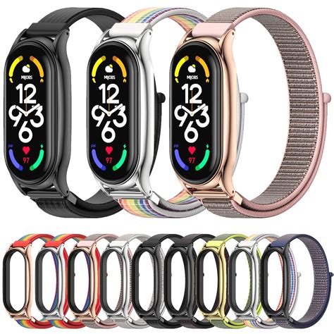 SUNSKY สำหรบ Xiaomi Mi Band 7 7 NFC Mijobs Plus Case Stainless Steel