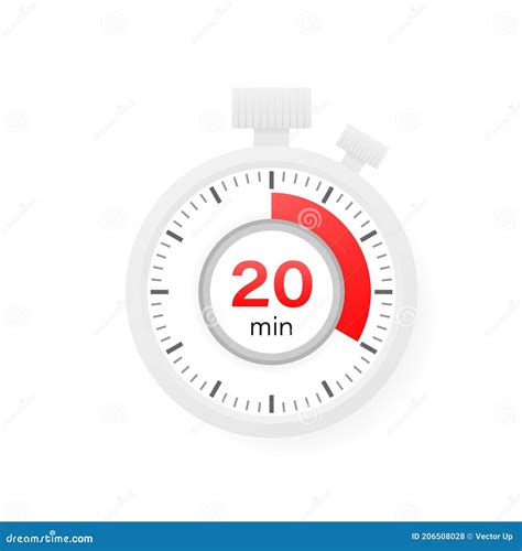 Minutes Timer Stopwatch Symbol In Flat Style Editable Isolated