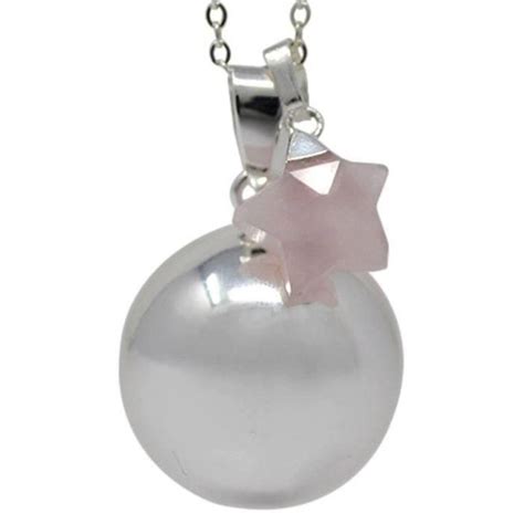 Bola De Grossesse Etoile Quartz Rose Collier Pour Future Maman Rose