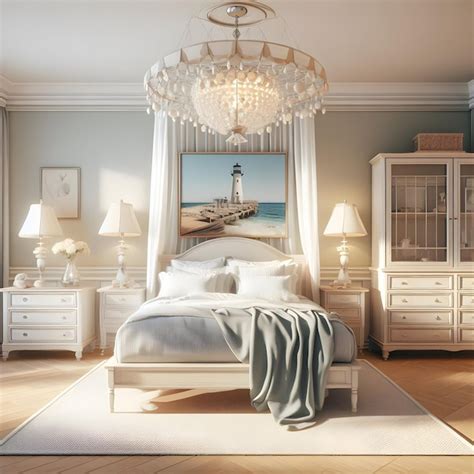 Premium AI Image | Image of 3d Bedroom Coastal Style with Lighthouse ...