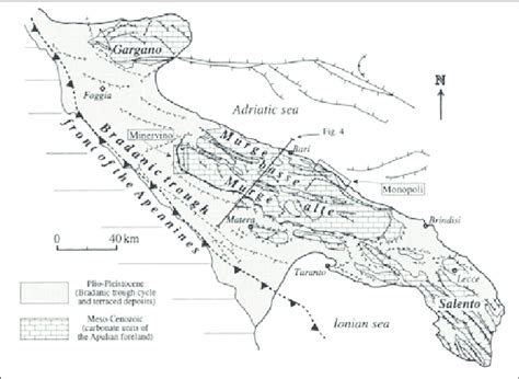 Carta Geologica Schematica Dell Area Bradanico Murgiana Da Tropeano E