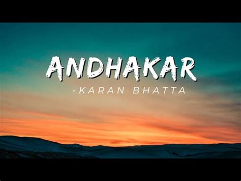 Andhakar Karan Bhatta Lyrics Song Bishal Editz Youtube