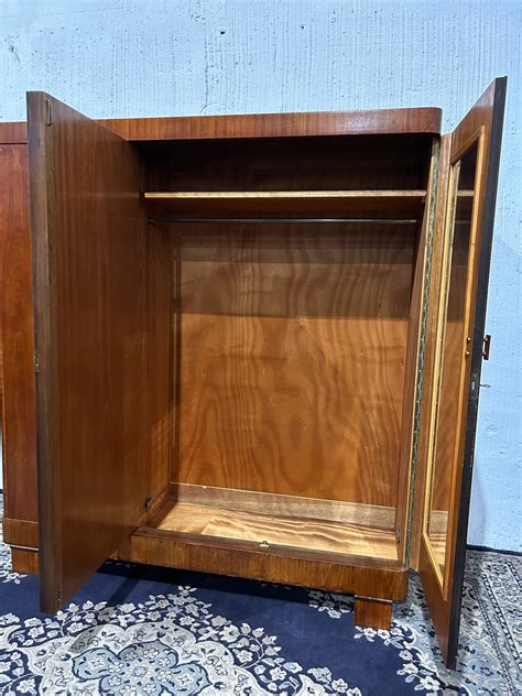 Artdeco Kleiderschrank Spiegel Kleiderstange Vintage Vollholz Etsy De