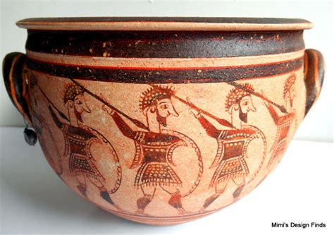 Greek Mycenae Warriors Vase Krater Museum Quality Replica 65 H Wire